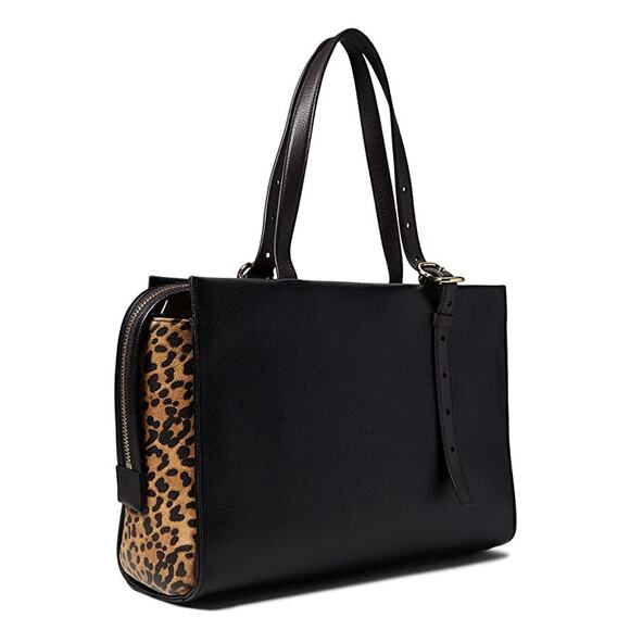 NWT Cole Haan Women 3-in-1 Tote Handbags ,Leopard Print/Black/Dark Chocolate- OS - Picture 2 of 3